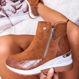 Orthopädische Leder Damen Stiefeletten - Emma in Braun