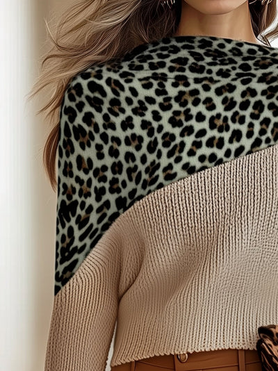 Leopardenmuster Strickpullover | Stylischer Akzent | Müheloser Chic