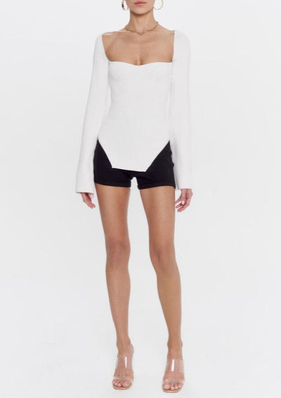 Rippstrick-Top | Figurbetont & Femininer Ausschnitt | Eleganter Chic