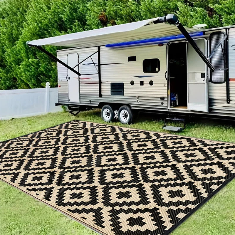 Stilvoller Boho-Outdoor-Teppich