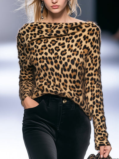 Pullover mit Leopardenmuster | Wild und Stilvoll | Statement-Look