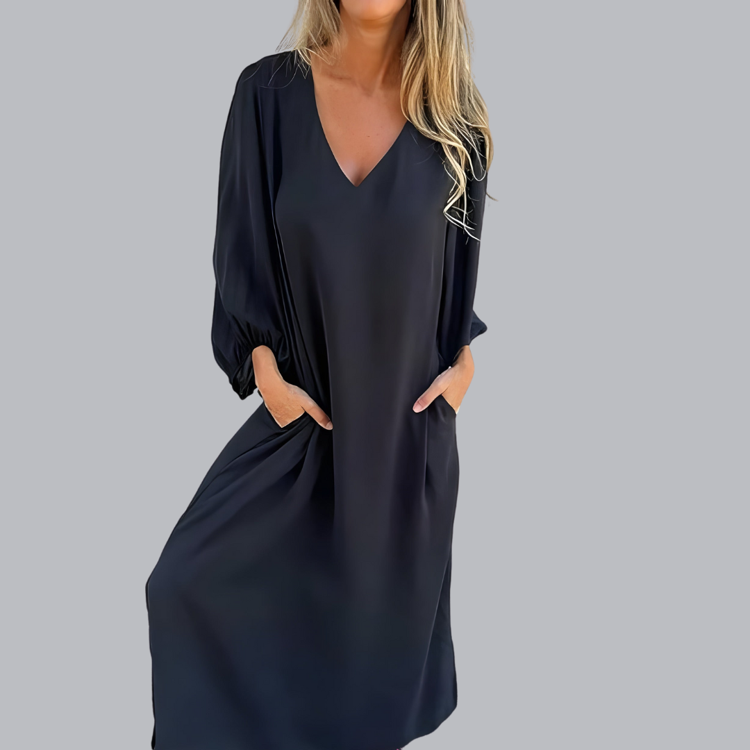 Swanhilde™ | Langes Boho-Kleid mit praktischen Taschen