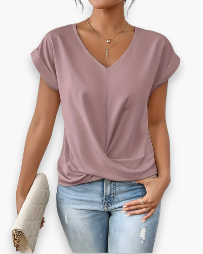 Damen Elegantes Twist Front Top | V-Ausschnitt