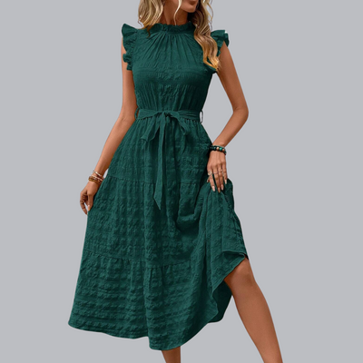 Kordula™ | Midikleid mit Strukturstoff in mehreren Farben