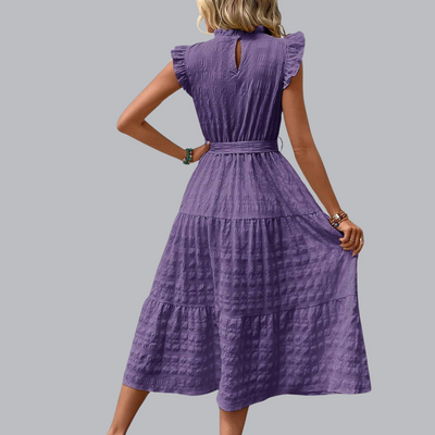 Kordula™ | Midikleid mit Strukturstoff in mehreren Farben