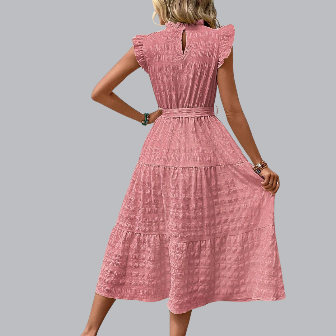 Kordula™ | Midikleid mit Strukturstoff in mehreren Farben