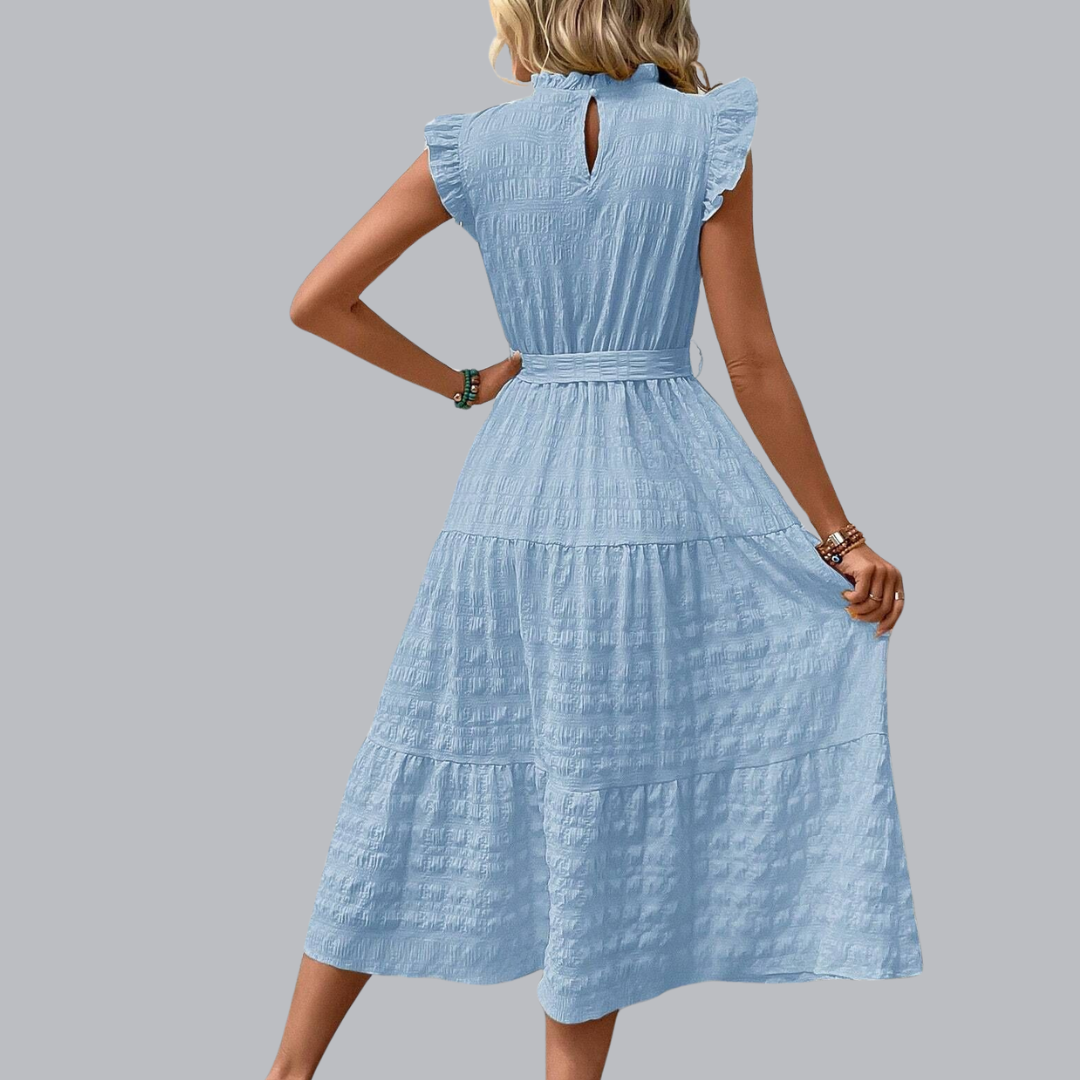 Kordula™ | Midikleid mit Strukturstoff in mehreren Farben