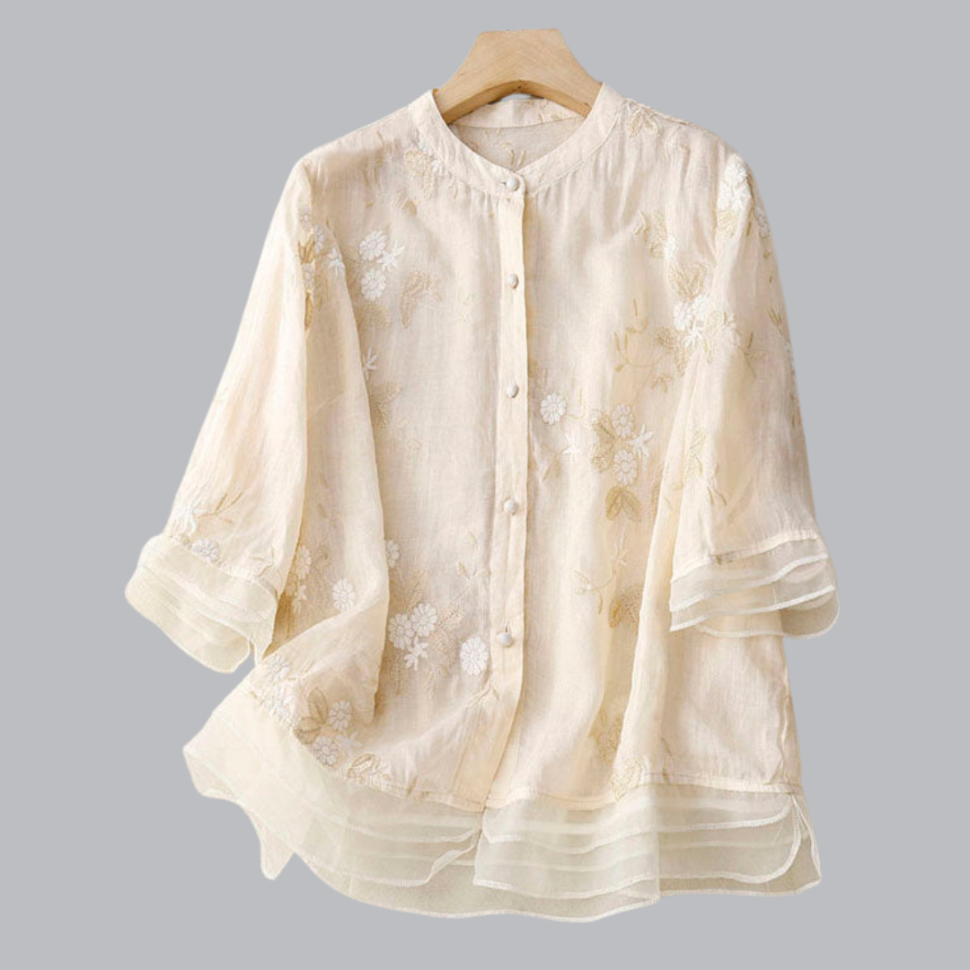 Wibke™ | Vintage bluse mit Stickerei