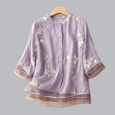 Wibke™ | Vintage bluse mit Stickerei