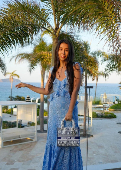 Maxi-Kleid mit Rüschen | Feminine Eleganz & Boho-Muster | Sommerlicher Charme