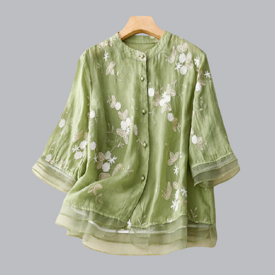 Wibke™ | Vintage bluse mit Stickerei