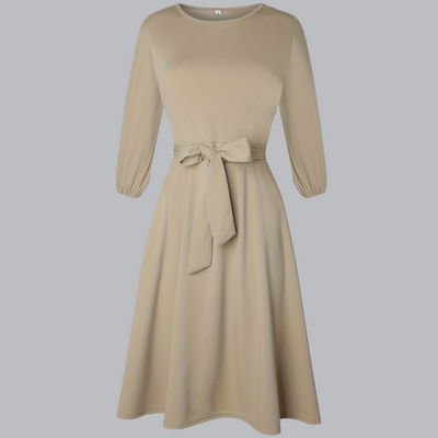 Almut™ | Klassisches Midikleid mit Taillenschleife in vielen Farben