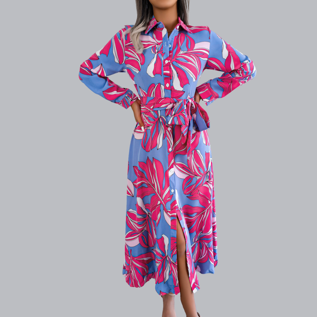 Yasmin™ | Hemdkleid mit buntem Blätterprint in mehreren Farben