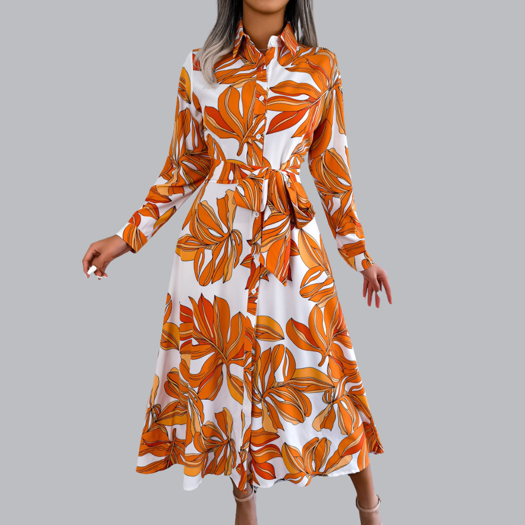 Yasmin™ | Hemdkleid mit buntem Blätterprint in mehreren Farben