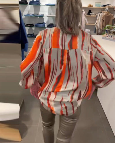 Heidi-Mode | Langarmbluse mit Gestreiftem Druck