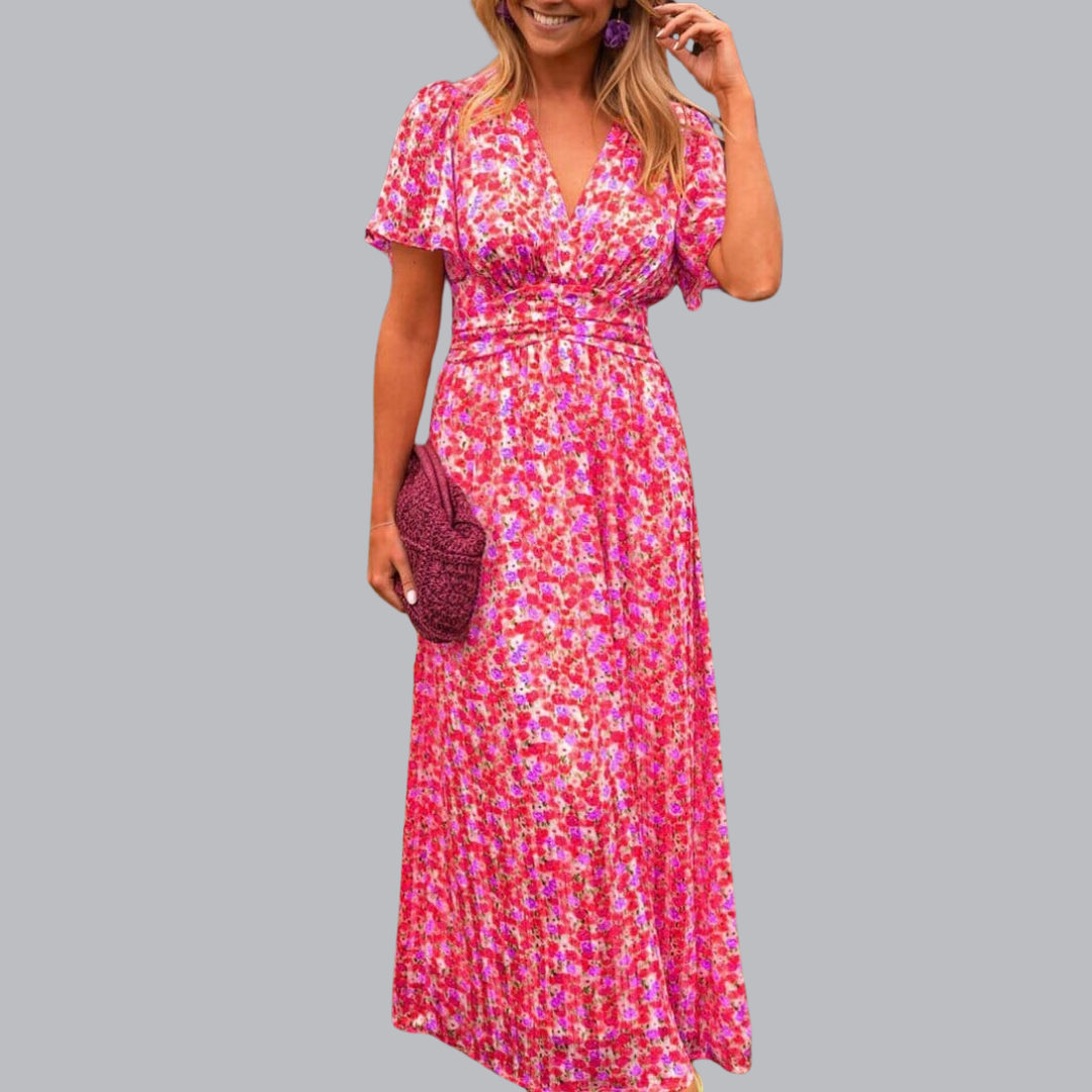 Ethelinde™ | Elegantes Maxikleid mit V-Ausschnitt