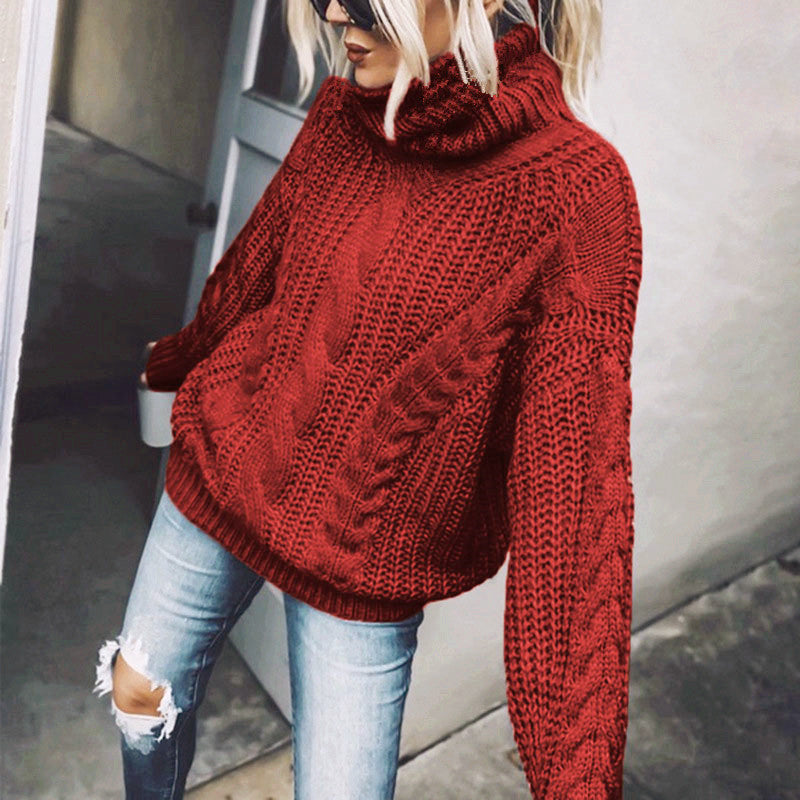 Kabelstrick-Pullover mit Rollkragen | Übergroße Passform | Gemütlicher Winterstil