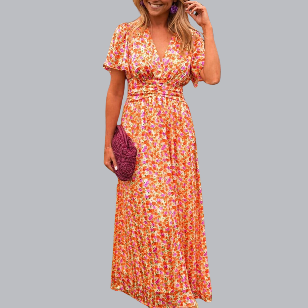 Ethelinde™ | Elegantes Maxikleid mit V-Ausschnitt