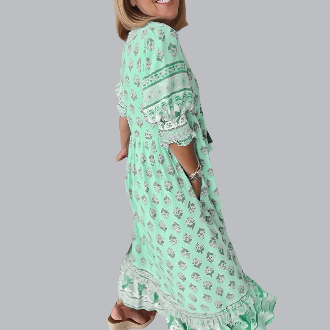 Edelgunde™ | Boho Maxikleid mit edlem Look