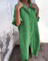 Valerie – Lässiges Damen Hemdblusenkleid in Grün