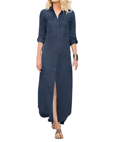 Florenz - Legerer Denimkleid mit lockerer Passform und Knöpfen