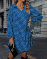 Aria - Damenkleid mit Kragen in Blau