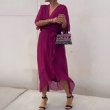 Elisabet - Damenkleid im luftigen Sommerstil in Rouge foncé