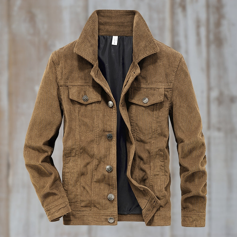 Cordjacke mit Knopfverschluss | Retro-Charme | Robuster Look
