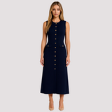 Jorja - Elegantes Midikleid mit Knöpfen in Blau