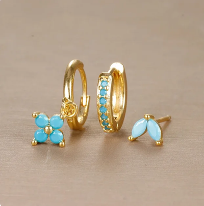 Poppy | Ohrringe Gold und Silber Set mit Bolzen und Reifen