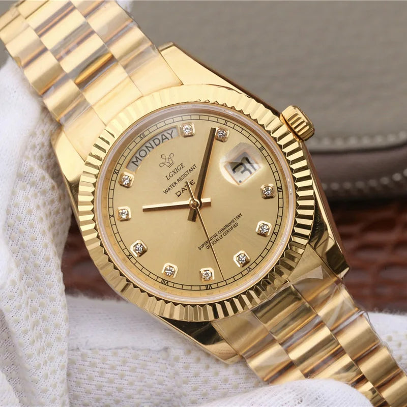 Diamant Edelstahl Armbanduhr Nr. 353