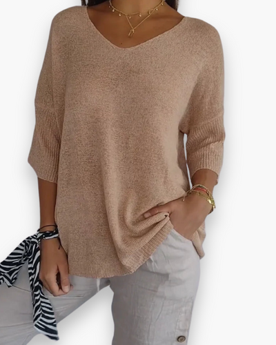 Damen Bequemes V-Ausschnitt Top | Vielseitig und Stilvoll