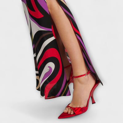 Daphne - Maxi-Kleid im Marmor-Druck