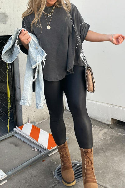 Lässiges Oversize-Shirt | Weite Passform & Nieten-Details | Urbaner Chic