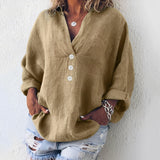 Sandra - Lässiges Langarmhemd für Damen in Khaki