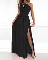 Jasmin - Stilvolles Maxikleid mit einem Träger für Damen in Schwarz