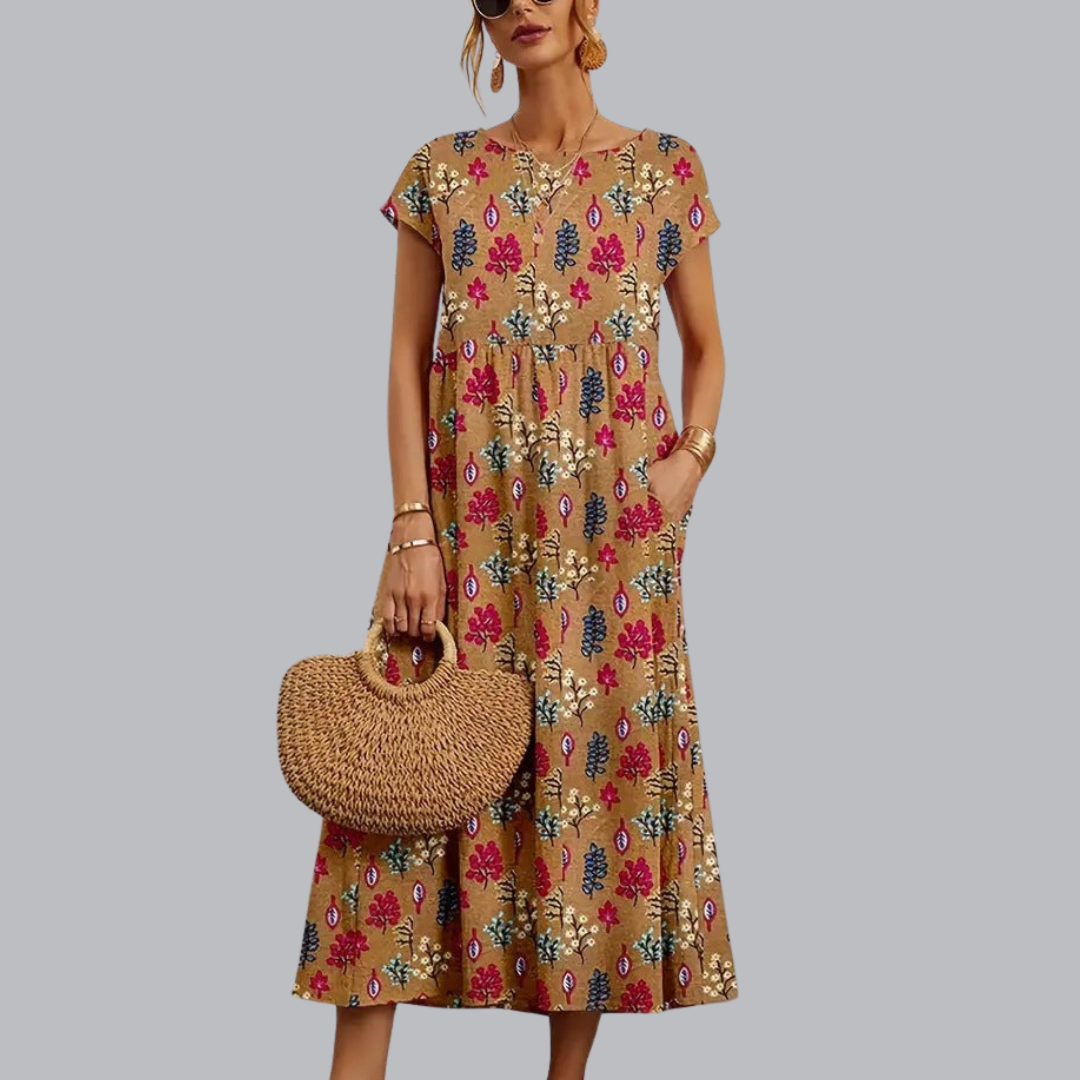 Brunhild™ | Schickes Floral Kleid