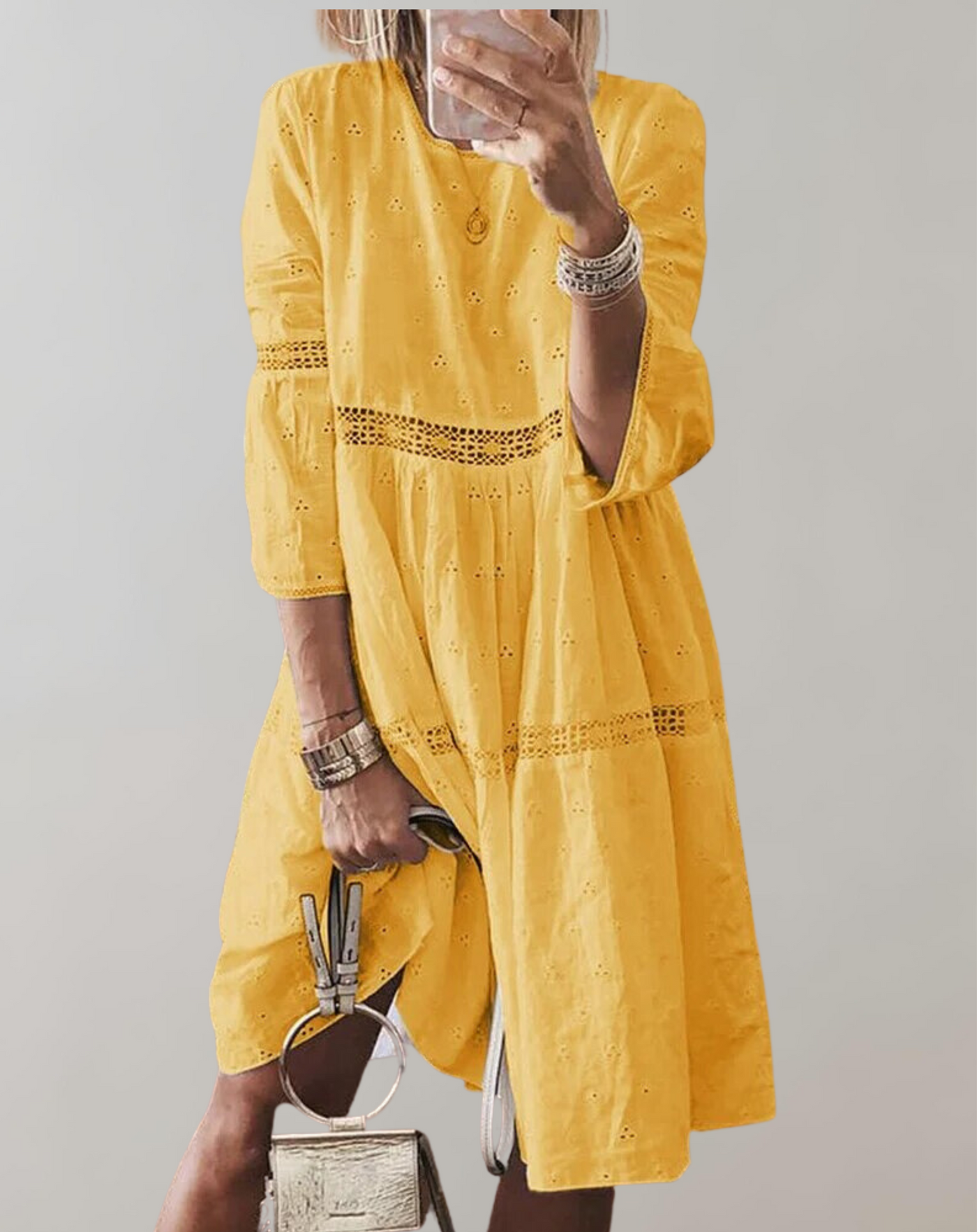 Korina - Elegantes Damen Kleid mit Stickerei