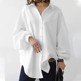 Brittney - Lässige Oversized-Bluse in Weiß