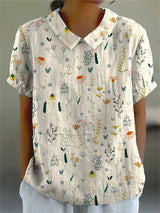 Raelyn - Wildblumen Bluse in Weiß