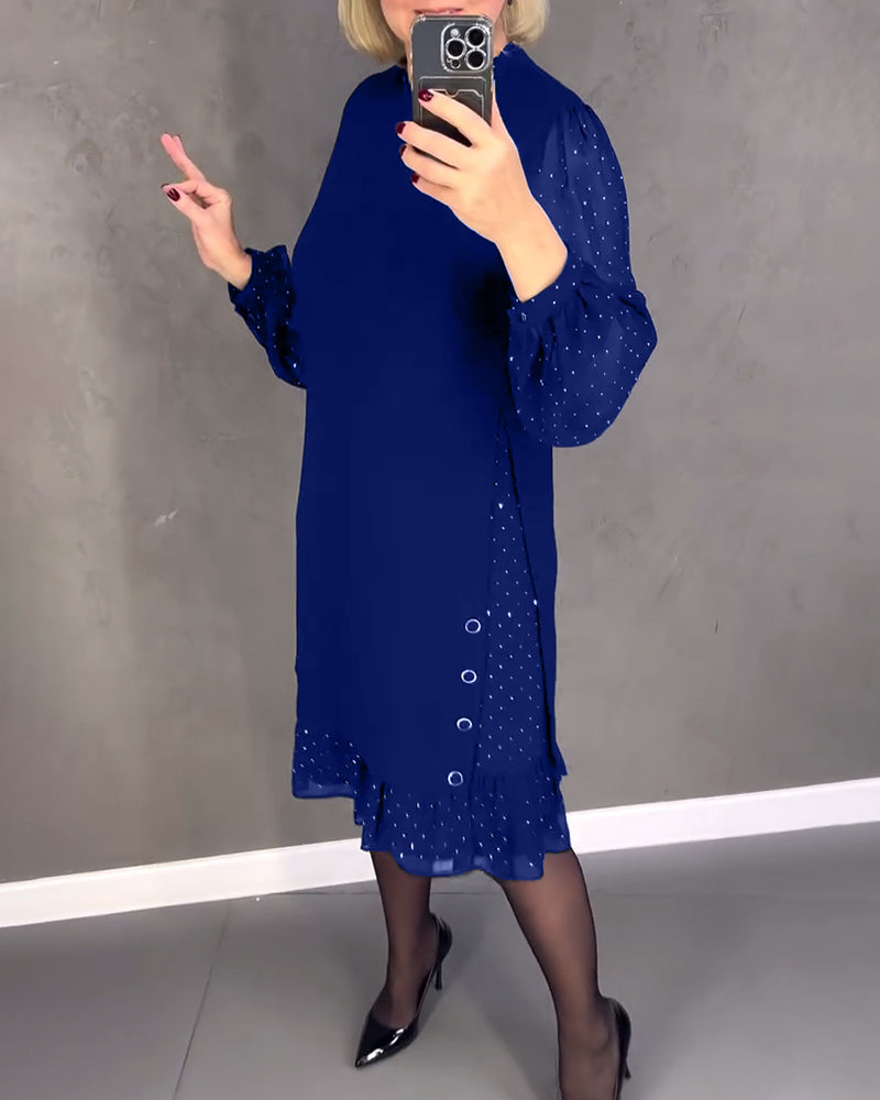 ELIANA | Elegantes Kleid mit transparenten Ärmeln und schmeichelhaftem Schnitt für Herbstanlässe