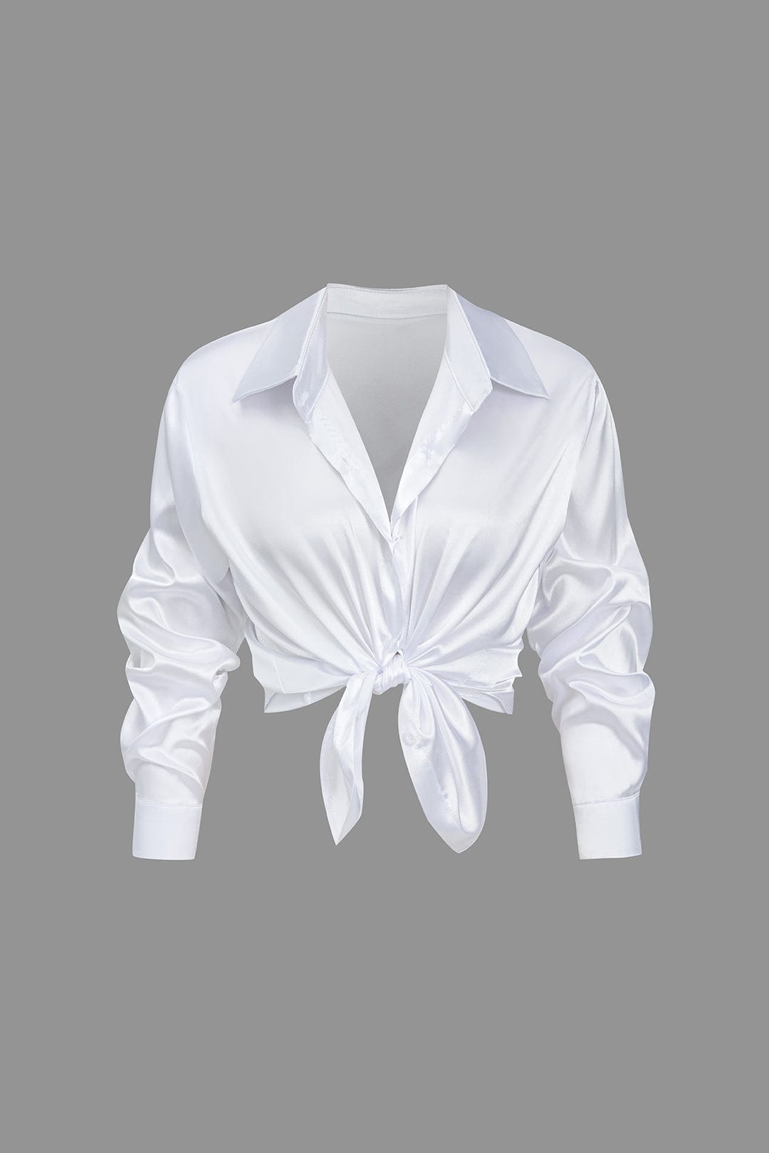 Florentine | Elegante Langarm-Bluse aus seidigem Satin