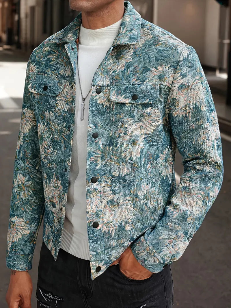Emrys - Lässige Jacke mit Blumenmuster für Männer
