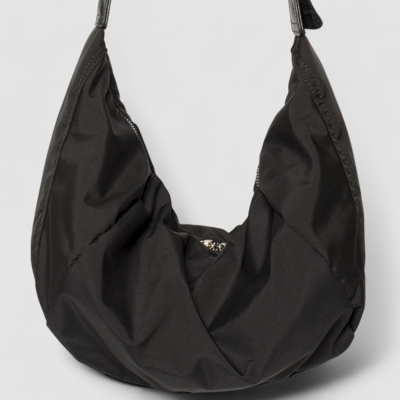 Puffer Schultertasche Damen – Vegane Leder Hobo Bag mit Reißverschluss