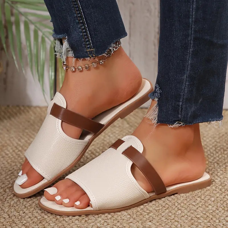 Vane - Damen Zehentrenner Beige Bequem