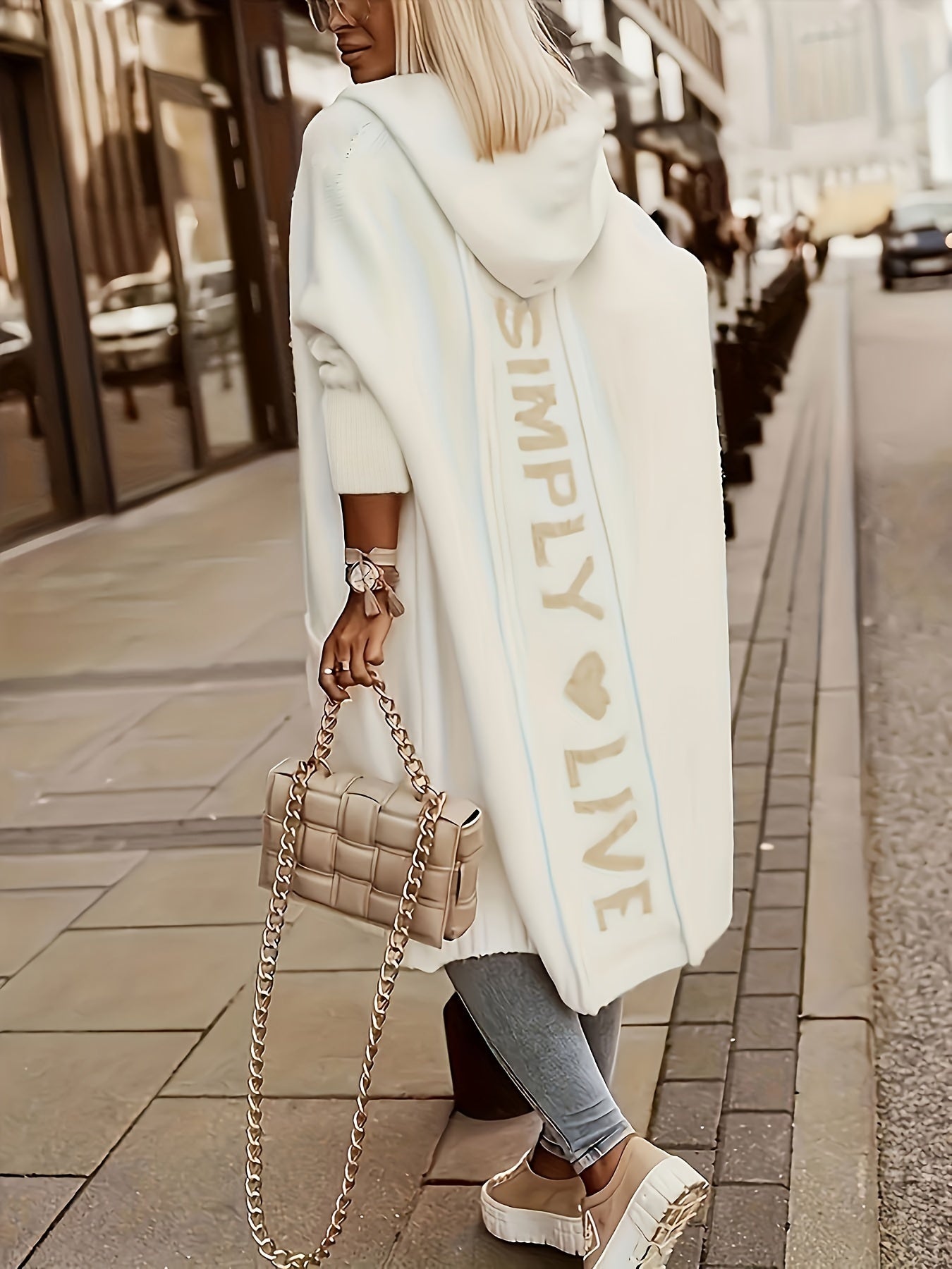 Langer Cardigan | Lässiger Schnitt | Statement-Print