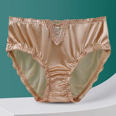 SilkBliss™ | Lace Lingerie Ladies Satin Ice Seamless Panties