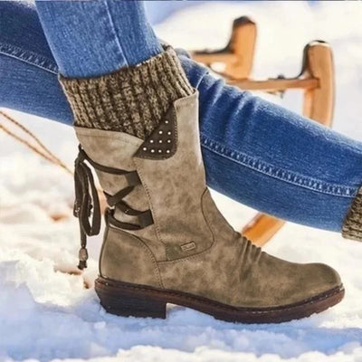 Stiefelette Damen Winter Komfort | Rutschfest Warm Gefüttert