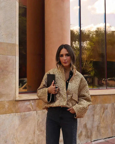 Glimmer™ Modisch schimmernde Jacke für Frauen