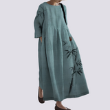 Veronica - Lockeres Kleid mit Taschen für Damen in Blau